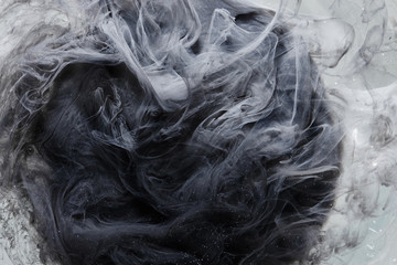 outer space abstract background, black matter. thunderstorm clouds in the sky. mystical swirling smo