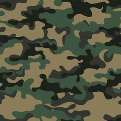 Camouflage green classic . Military pattern. Modern vector design