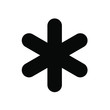 asterisk icon, black on white background, vector image.
