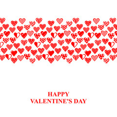 Wall Mural - Vector illustration of Valentines day card with decorative hearts