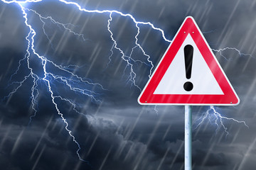 caution - thunderstorm