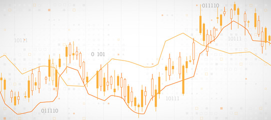 Financial trade concept. Stock market and exchange. Candle stick graph chart.