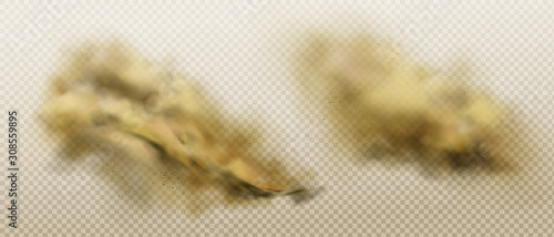 Cuadros en Lienzo Brown dust clouds of flying sand and soil