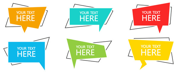 geometric banner with text set. vector