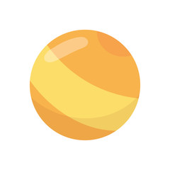 Poster - kids toy, yellow rubber beach ball icon