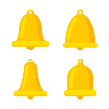 Set Of Bell Icons Isolated On White Background