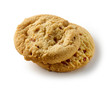 two cookies on white background