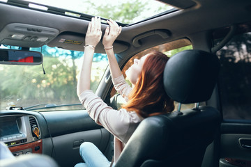 Wall Mural - woman driving a car