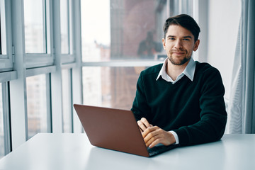 businessman working on laptop in office