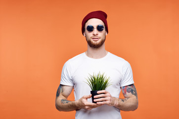 Wall Mural - portrait of young man with sunglasses