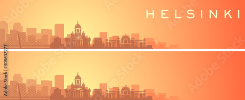 Cuadros en Lienzo Helsinki Beautiful Skyline Scenery Banner