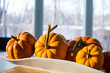 Fall harvest autumn pumpkins in sunlight background still-life photography for Thanksgiving harvest concept many pumpkins in home kitchen  decoration for autumn holiday