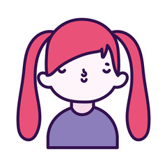 Naklejka na meble cute little girl happy cartoon character portrait