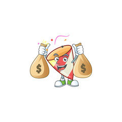 Sticker - Cute exploding confetti cartoon character smiley with money bag