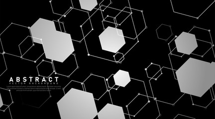 Wall Mural - abstract vector background. overlapping shapes and hexagon lines. Vector Illustration For Wallpaper, Banner, Background, Card, Book Illustration, landing page