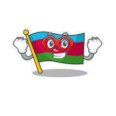 Poster - A cartoon of flag azerbaijan wearing costume of Super hero