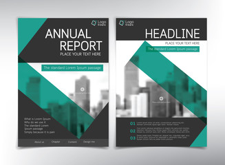 Wall Mural - modern business cover page, vector template, black and green theme