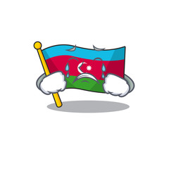 Canvas Print - Sad Crying flag azerbaijan mascot cartoon style