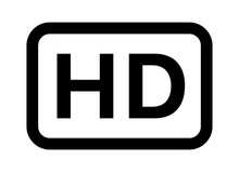 HD / High Definition Video Image Resolution Or Media Badge Label Line Art Vector Icon For Apps And Websites