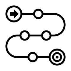 product roadmap or project development roadmapping line art vector icon for apps and websites