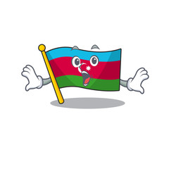 Sticker - Surprised flag azerbaijan face gesture on cartoon style