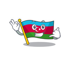 Sticker - Call me cute flag azerbaijan mascot cartoon style