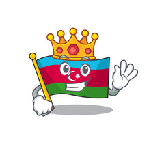 Wall Mural - King Indonesian flag azerbaijan on cartoon character mascot design