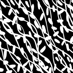 Grunge brush pattern. Texture. White and black vector.