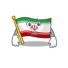 Sticker - Flag iran Cartoon character showing afraid look face