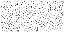 Question And Exclamation Marks Texture. Vector Black Color Pattern From Scattered Elements.