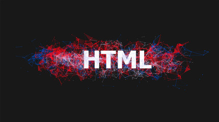 HTML programming with colorful plexus design