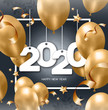 Happy new 2020 year abstract design frame