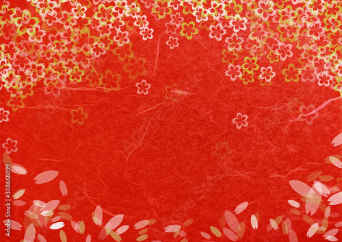 桜模様の和紙テクスチャ背景素材 赤色 Stock Illustration Adobe Stock 桜模様の和紙テクスチャ背景素材 赤色 Stock Illustration Adobe Stock