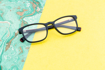 Cool and creative Eyeglasses with colorful background