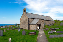 Wales, The Island Of Anglesey. Saint Patrick's Church, Overlooking The Irish Sea.