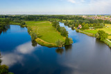 Fototapeta Natura - Old Durme river meanders, in Waasmunster, Belgium