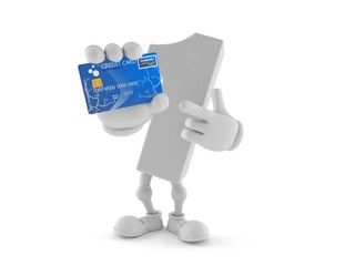 Sticker - Number one character holding credit card