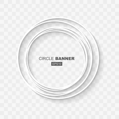 Wall Mural - White Abstract Circle Random Banner Template with Flat Design Shadow
