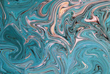Fototapeta Desenie - Colourful liquid metallic texture surface, holographic foil, fluid ripples, trendy color
