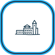 Vector Illustration Of Alcatraz Icon Line. Beautiful Culture Element Also Can Be Used As Vacation Icon Element.