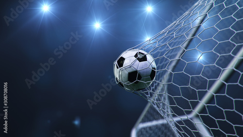 Fototapeta Kuchenna Soccer Ball Flew Into The Goal Soccer Ball Bends The Net Against The Background Fototapeta Kuchenna Soccer Ball Flew Into The Goal Soccer Ball Bends The Net Against The Background