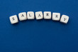 © Inga - Salary word on blocks over blue background with copy space. Finance concept.