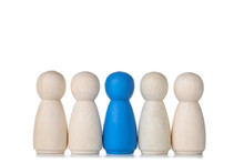 Leader Concept. Wooden Figures On White Background