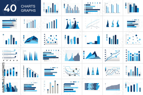 Cuadros en Lienzo Big set of charst, graphs