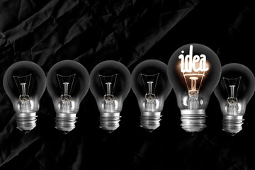 Wall Mural - Light Bulbs Idea Concept