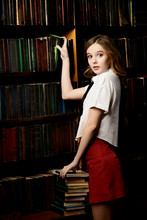 Girl In  Library