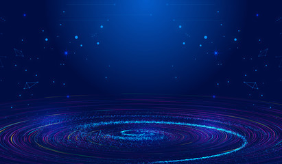 Wall Mural - the big data background of network technology constructed by cosmic particle vortex