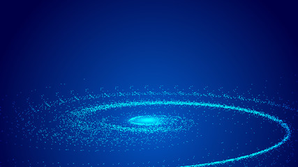 The universe vortex constructed by the movement trajectory of luminescent particles and the abstract background of network technology big data
