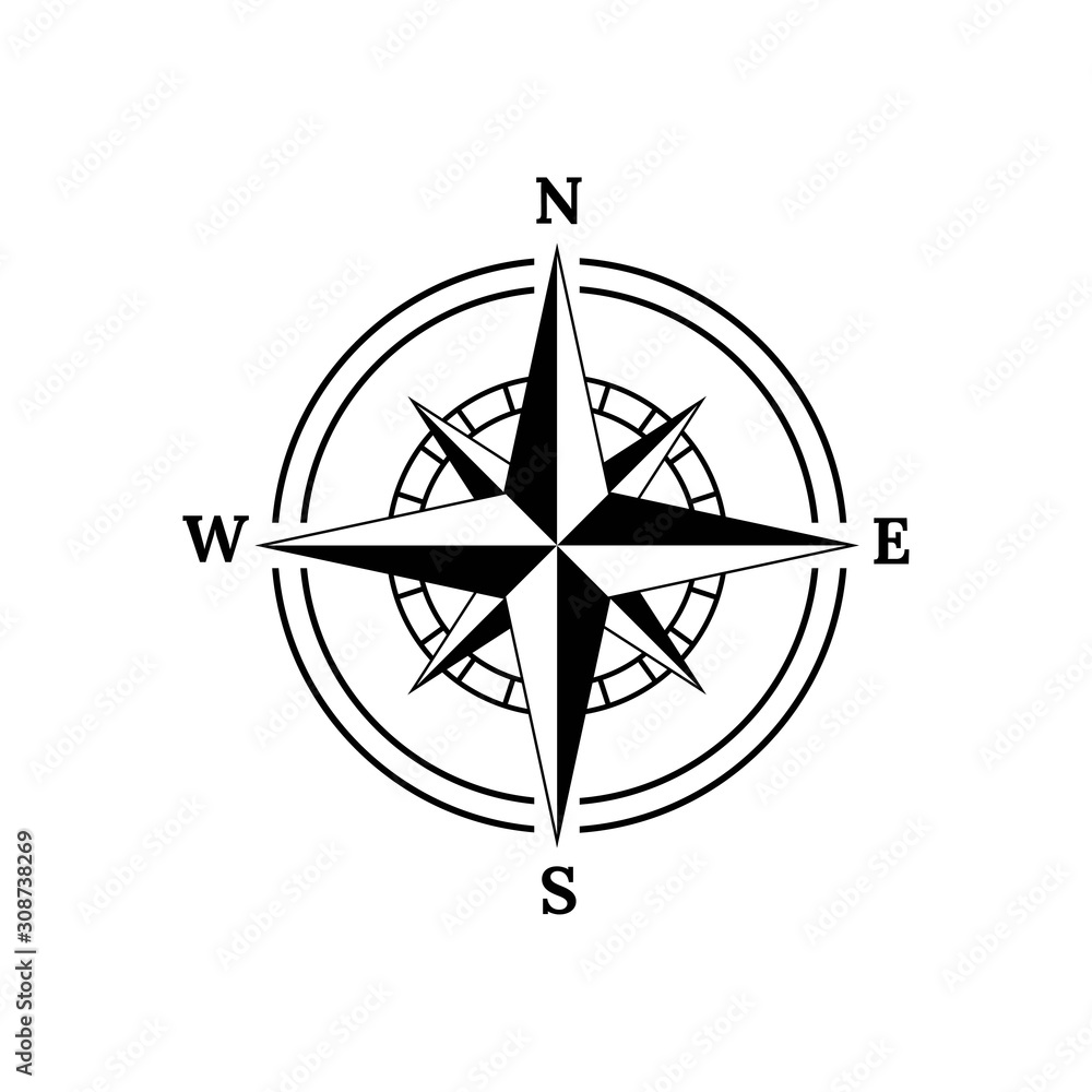 Compass logo, icon and symbol. illustration template design - obrazy, fototapety, plakaty 