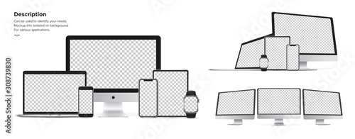 Cuadros en Lienzo Technology mockup screen png isolated on background.